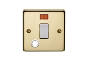 20A 1 Gang Double Pole Control Switch With Neon And Cord Outlet Bronze Finish