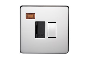 13A Double Pole Switched Fused Connection Unit With Neon Highly Polished Chrome Finish