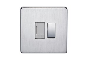 13A Double Pole Switched Fused Connection Unit Satin Chrome Finish