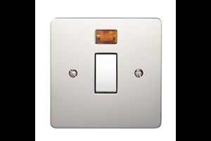 20A 1 Gang Double Pole Switch With Neon Polished Stainless Steel Finish
