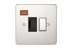 13A Double Pole Switched Fused Connection Unit With Neon Polished Stainless Steel Finish