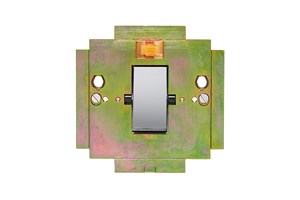 45A 1 Gang Double Pole Switch Interior With Neon Polished Stainless Steel Finish Rocker