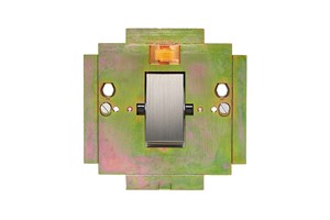 45A 1 Gang Double Pole Switch Interior With Neon Stainless Steel Finish Rocker