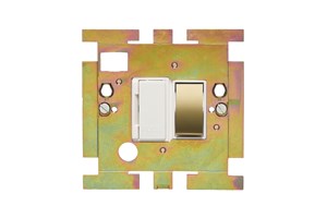 13A Double Pole Switched Fused Connection Unit With Cord Outlet Interior Polished Brass Finish Rocker