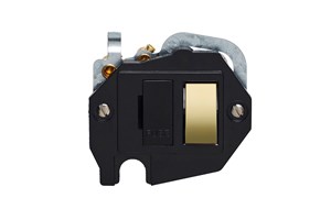 13A Double Pole Switched Fused Connection Unit Black Interior Rocker Polished Brass Finish Rocker