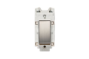 20A Double Pole Grid Switch With Metal Rocker Stainless Steel Finish