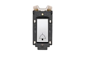 10A Retractive Grid Switch Printed 'Bell Symbol' Polished Stainless Steel Finish Rocker