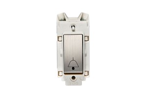 10A Retractive Grid Switch Printed 'Bell Symbol' Stainless Steel Finish Rocker