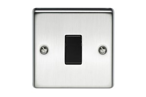 10AX 1 Gang 1 Way Single Pole Plate Switch Stainless Steel Finish