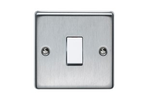 20A 1 Gang Double Pole Control Switch Stainless Steel Finish