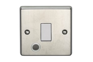 20A 1 Gang Double Pole Control Switch With Flex Outlet Stainless Steel Finish