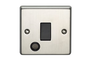 20A 1 Gang Double Pole Control Switch With Flex Outlet Stainless Steel Finish