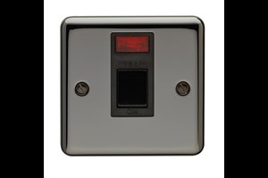 20A 1 Gang Double Pole Control Switch With Neon Indicator Black Nickel Finish