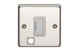 13A Unswitched Fused Connection Unit With Flex Outlet Polished Steel Finish