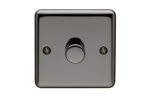 5-100W 1 Gang 2 Way LED Dimmer Plate Switch Black Nickel Finish