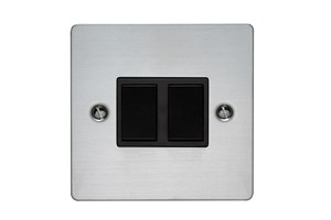 10AX 2 Gang 2 Way Switch Stainless Steel Finish