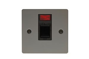 20A 1 Gang Double Pole Switch With Neon Black Nickel Finish