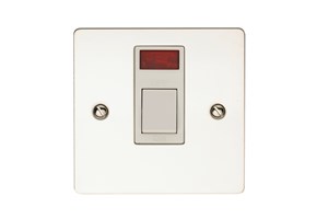 20A 1 Gang Double Pole Switch With Neon Polished Steel Finish