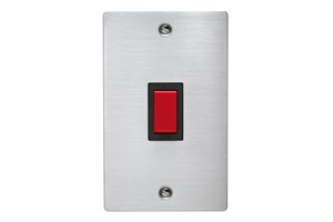 45A 2 Gang Switch Stainless Steel Finish