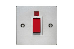 45A 1 Gang Switch With Neon Stainless Steel Finish