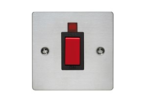 45A 1 Gang Switch With Neon Stainless Steel Finish