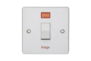 32A 1 Gang Double Pole Control Switch With Neon Printed 'Fridge'