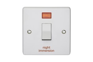 32A 1 Gang Double Pole Control Switch With Neon Printed 'Night Immersion'