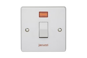 20A 1 Gang Double Pole Control Switch With Neon Printed 'Jaccuzi'