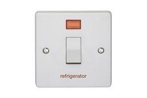 20A 1 Gang Double Pole Control Switch With Neon Printed 'Refrigerator'