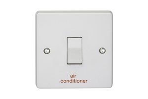 20A 1 Gang Double Pole Control Switch Printed 'Air Conditioner'