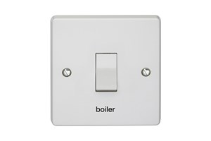 20A 1 Gang Double Pole Control Switch Printed 'Boiler' in Black