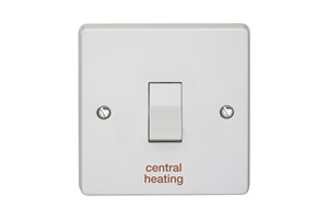 20A 1 Gang Double Pole Control Switch Printed 'Central Heating'