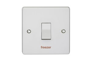 20A 1 Gang Double Pole Control Switch Printed 'Freezer'