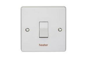 20A 1 Gang Double Pole Control Switch Printed 'Heater'