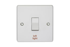 20A 1 Gang Double Pole Control Switch Printed 'Loft Light'