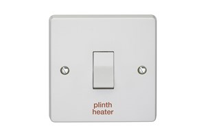20A 1 Gang Double Pole Control Switch Printed 'Plinth Heater'