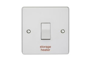 20A 1 Gang Double Pole Control Switch Printed 'Storage Heater'