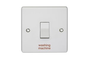 20A 1 Gang Double Pole Control Switch Printed 'Washing Machine'