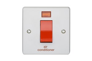 45A 1 Gang Double Pole Control Switch With Neon Printed 'Air Conditioner'