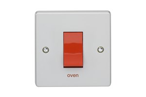 45A 1 Gang Double Pole Control Switch Printed 'Oven'