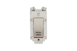 20A Double Pole Grid Switch Rocker White Trim Printed 'Microwave' Stainless Steel Finish Rocker