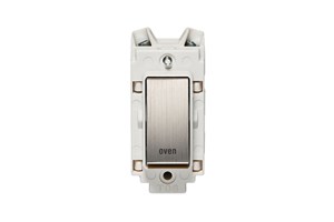 20A Double Pole Grid Switch Rocker White Trim Printed 'Oven' Stainless Steel Finish Rocker