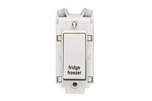20A Double Pole Grid Switch Printed 'Fridge Freezer' In Black Text