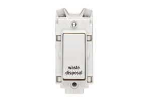 20A Double Pole Grid Switch Printed 'Waste Disposal' In Black Text