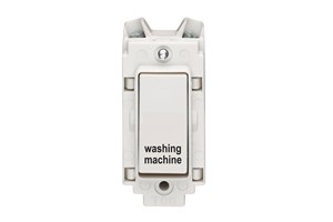 20A Double Pole Grid Switch Printed 'Washing Machine' In Black Text