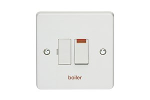 13A Double Pole Switched Fused Connection Unit With Neon Printed 'Boiler'