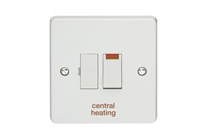 13A Double Pole Switched Fused Connection Unit With Neon Printed 'Central Heating'