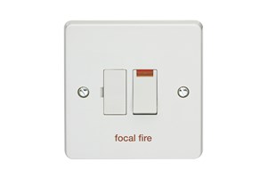 13A Double Pole Switched Fused Connection Unit With Neon Printed 'Focal Fire'