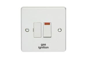 13A Double Pole Switched Fused Connection Unit With Neon Printed 'Gas Ignition' in Black