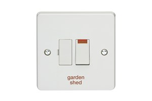13A Double Pole Switched Fused Connection Unit With Neon Printed 'Garden Shed'